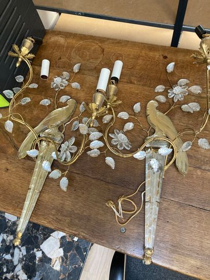 RINGS. Attributed to.
Pair of two-light sconces...