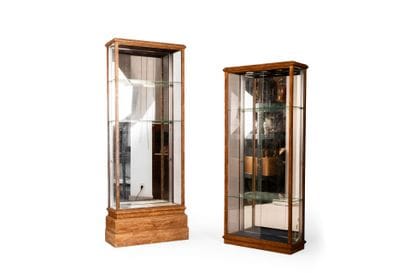 Combination of two small painted imitation-wood...