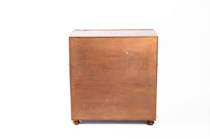 Mahogany and mahogany veneer scriban or naval...