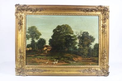 Blaise LAVELLE (1816-1895).
Animated landscape,...