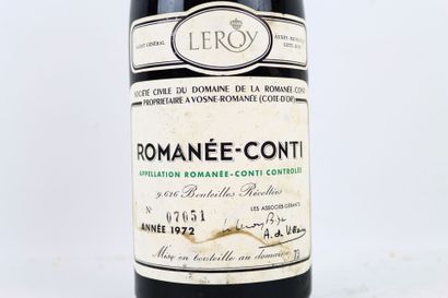 1 bouteille de ROMANEE-CONTI 1972 du Domaine...