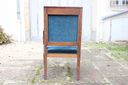 Pair of molded and carved wood armchairs...