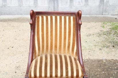 Set of two armchairs and two chairs in mahogany...