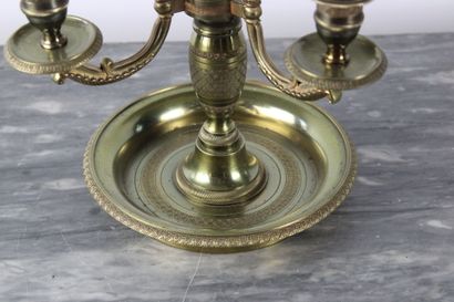 Bronze hot-water bottle lamp with painted...