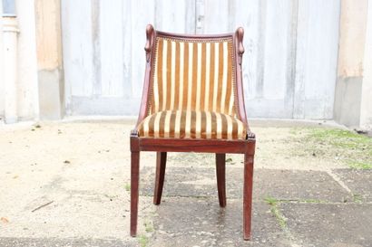 Set of two armchairs and two chairs in mahogany...