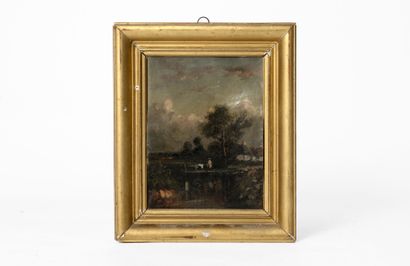 Alfred BROCH D'HOTELANS (1808 - 1885) 
Landscape:...