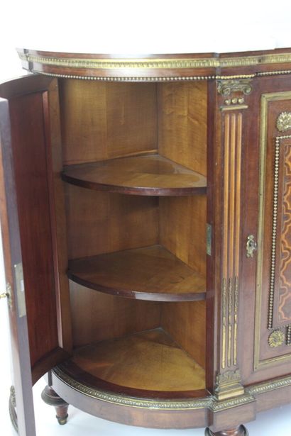GROS PARIS. 
Inlaid wood cabinet with geometric...