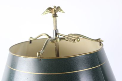 Bronze hot-water bottle lamp with painted...