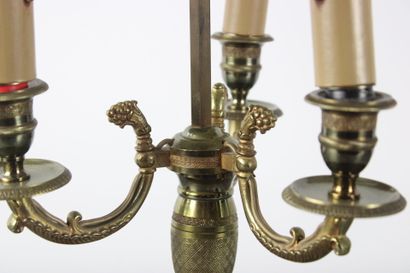 Bronze hot-water bottle lamp with painted...