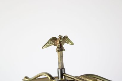Bronze hot-water bottle lamp with painted...