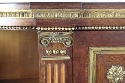 GROS PARIS. 
Inlaid wood cabinet with geometric...