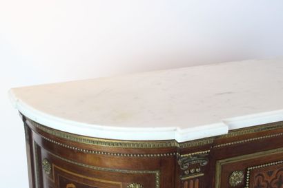 GROS PARIS. 
Inlaid wood cabinet with geometric...