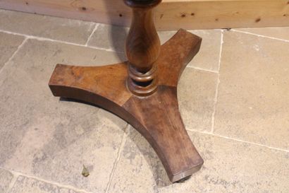 Small mahogany veneered pedestal table with...