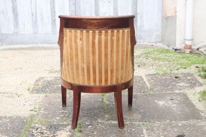 Set of two armchairs and two chairs in mahogany...