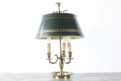 Bronze hot-water bottle lamp with painted...