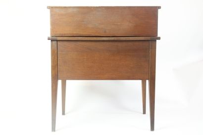 Natural wood desk opening with 3 drawers...