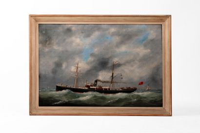 Edmond ADAM (1868-1938).
Marine, oil on canvas....