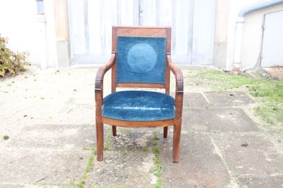 Pair of molded and carved wood armchairs...