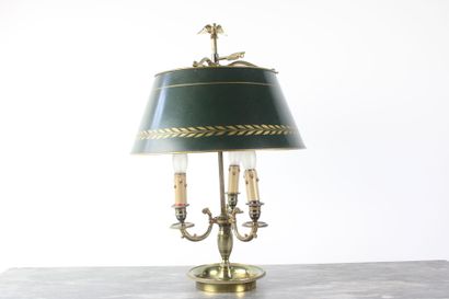 Bronze hot-water bottle lamp with painted...