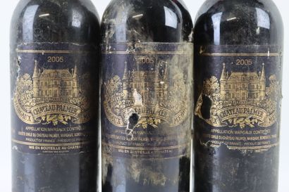 3 bouteilles de MARGAUX 2005 du Château PALMER....