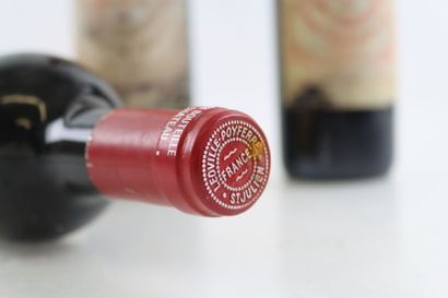 Réunion de 3 bouteilles de vin de Bordeaux,...