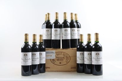 12 bouteilles de PAUILLAC 2005 du Château...