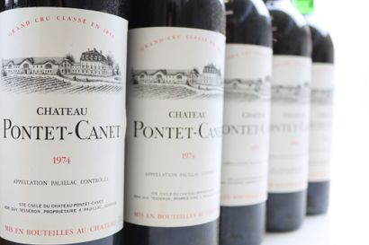 Caisse bois 12 bouteilles de PAUILLAC 1974...