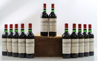 Caisse bois 12 bouteilles de PAUILLAC 1974...