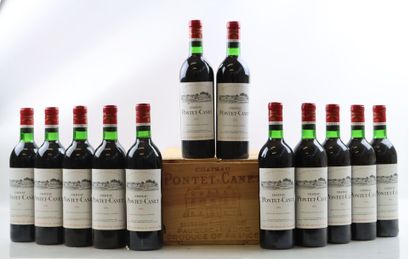 Caisse bois 12 bouteilles de PAUILLAC 1974...