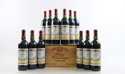 12 bouteilles de MARGAUX 2003 du Château...
