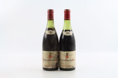 2 bouteilles de CORTON-CLOS DU ROI 1964 du...
