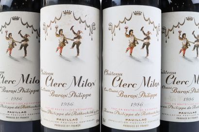 4 bouteilles de PAUILLAC 1986 du Château...