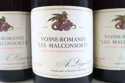 3 bouteilles de VOSNE-ROMANEE Les Malconsorts...