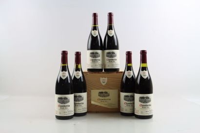 6 bouteilles de CHAMBERTIN 2003 du Domaine...
