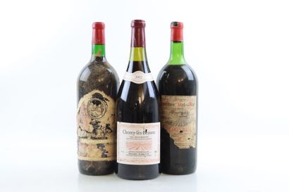 Réunion de 3 Magnums de vin divers : 
- 1...