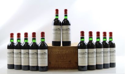 Caisse bois 12 bouteilles de PAUILLAC 1974...