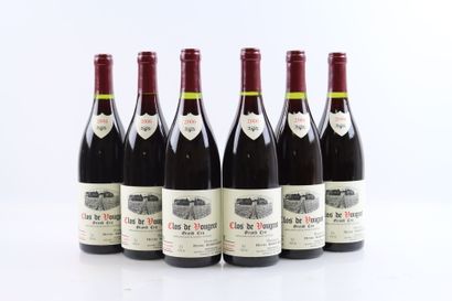 6 bouteilles de CLOS DE VOUGEOT 2000 du Domaine...