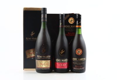 Réunion de 3 bouteilles de COGNAC VSOP de...
