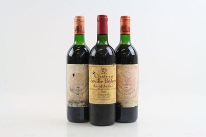 Réunion de 3 bouteilles de vin de Bordeaux,...