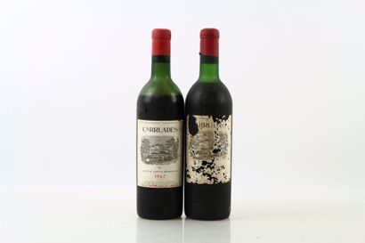 Réunion de 2 bouteilles de PAUILLAC de CARRUADES...