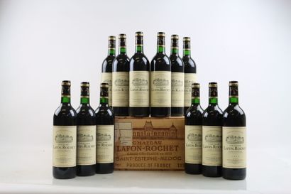 12 bouteilles de SAINT-ESTEPHE 1996 du Château...