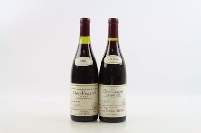 Réunion de 2 bouteilles de CLOS-VOUGEOT 1988...