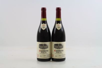 2 bouteilles de CHAMBERTIN 2002 du Domaine...