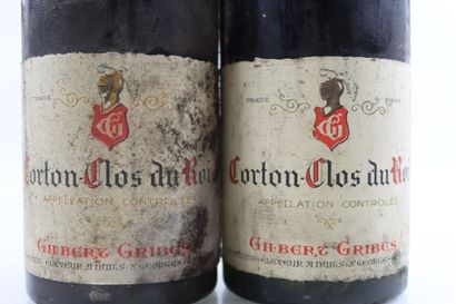2 bouteilles de CORTON-CLOS DU ROI 1964 du...