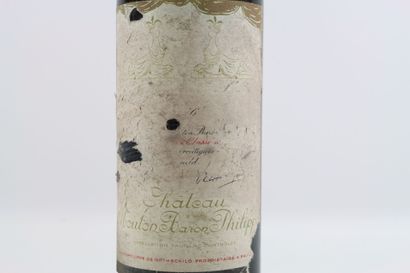 1 bouteille de PAUILLAC 19?6 du Château MOUTON...