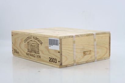 3 bouteilles de MARGAUX 2003 du Château MARGAUX,...