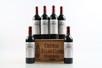 6 bottles of POMEROL 2002 from Château L'EGLISE-CLINET,...