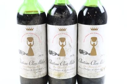 6 bouteilles de PAUILLAC 1978 du Château...