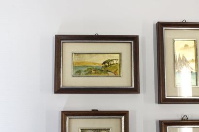 Réunion de huit chromolithographies en feuilles...