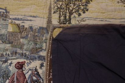 Wool tapestry with medieval scene. 
H_133...